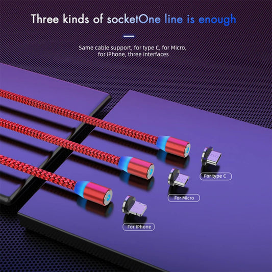 LED Magnetic USB Cable 2.4A Fast Charging Type