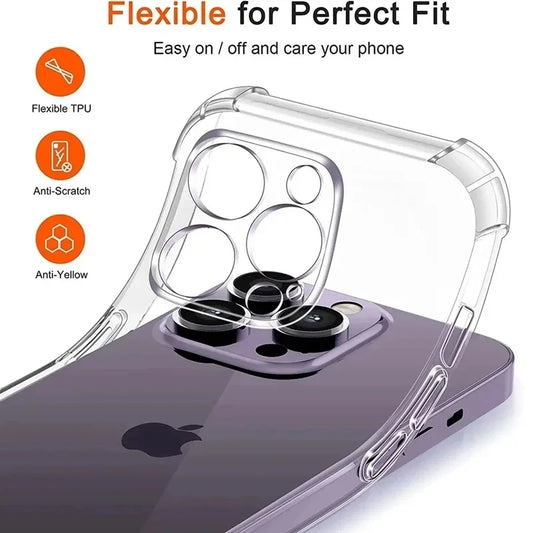 Luxury Shockproof Silicone Clear Phone Case For iPhone
