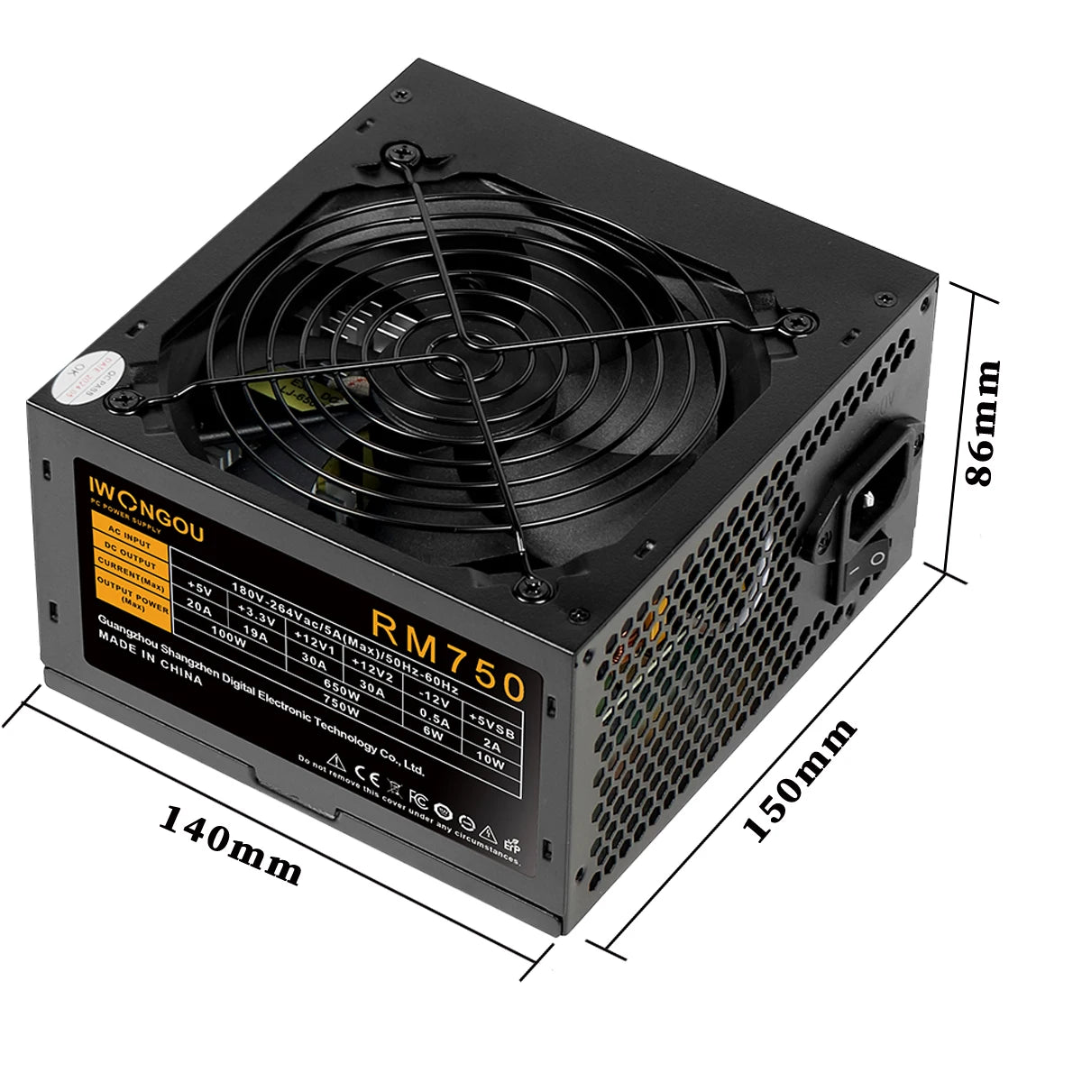 IWONGOU PC Power Supply Unit 500W 600W 750W