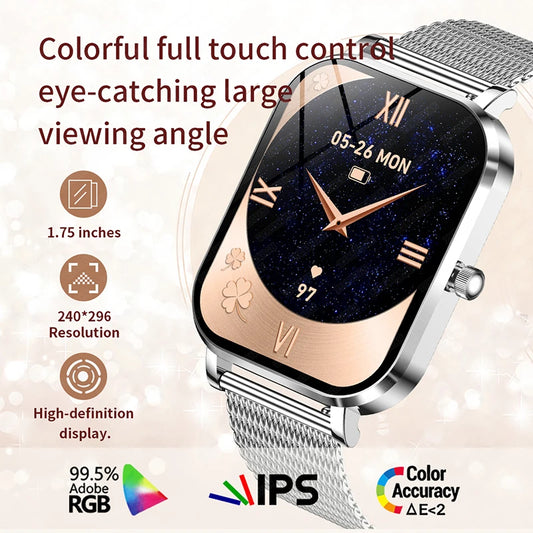 2025 New Smart Watch Women Waterproof Bluetooth Call
