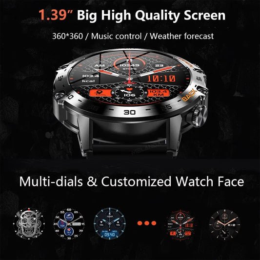 MEVADEN Steel 1.39 Bluetooth Call Smart Watch Men