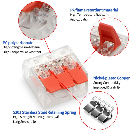 GTRIC Wire Quick Connectors 10PCS 30PCS 2/3/4/5 Ports