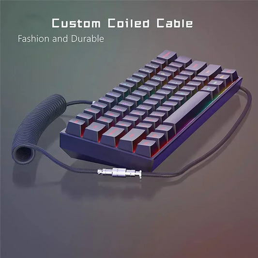 Mechanical Keyboard Coiled Cable, Type-C USB Port, Aviator