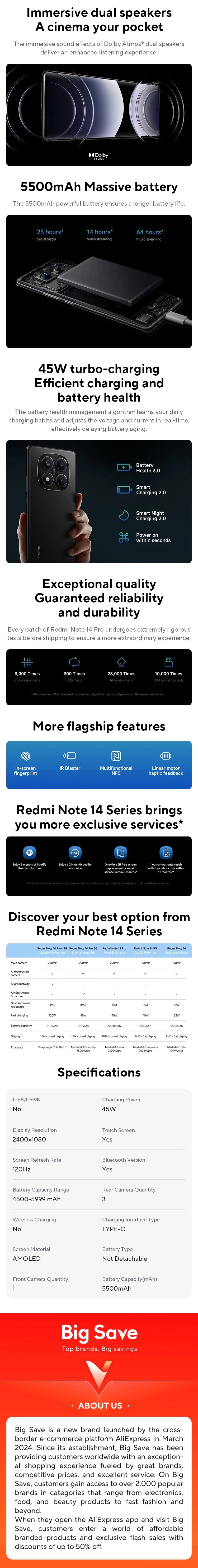 World Premiere Global Version Xiaomi Redmi Note 14