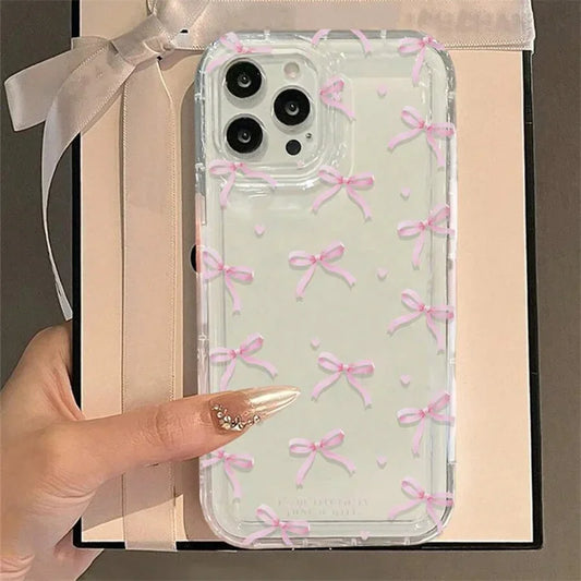 Cute Pink Heart Bow Case for IPhone 16
