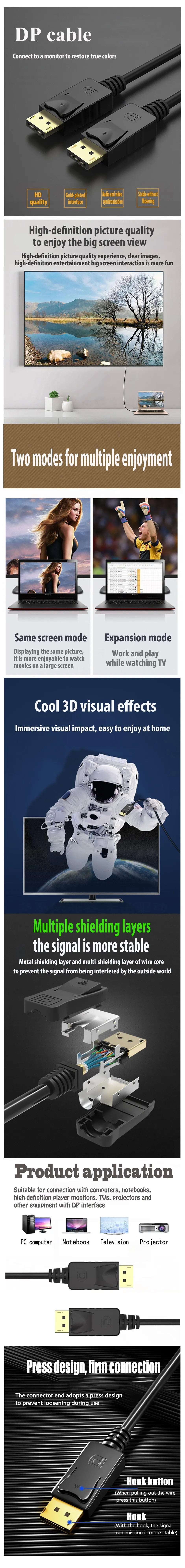 DP Cable Displayport Video Audio Cable Display Port