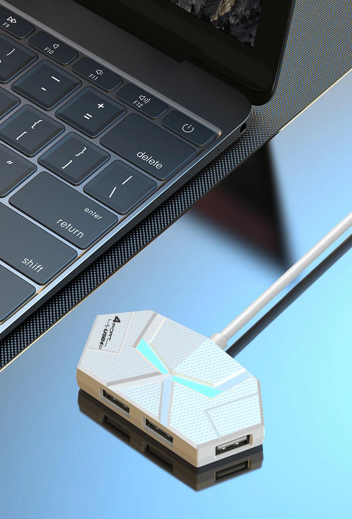 0.6CM/1.2M HUB 7-port Compatible USB2.0 Expansion Splitter Laptop