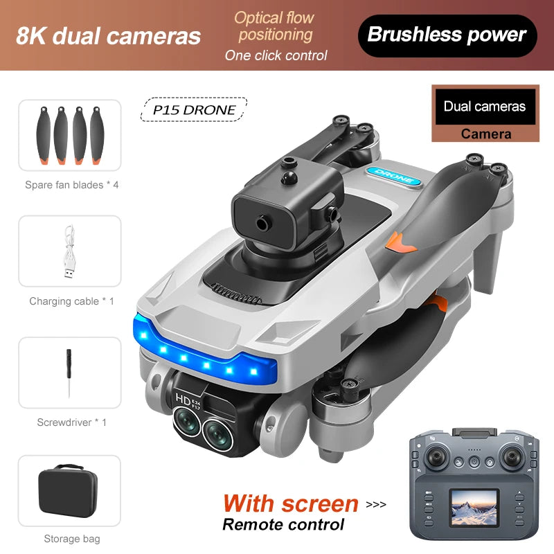 P15 Screen Control Drone 8K Professional Camera HD