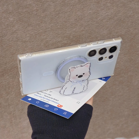 Cute blue bow dog for the new Samsung