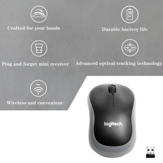 Logitech M185 Wireless Mouse 2.4Ghz USB 1000DPI Mice