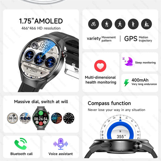 2025 True AMOLED Smart Watch Full touch Screen