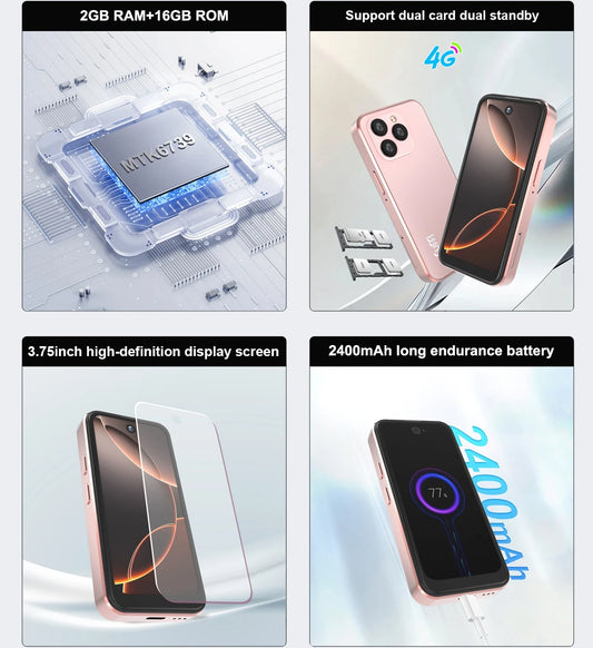FUFFI-i16 Pro Mini Smartphone,4G Network,3.75 inch,2+16GB ROM,Android 10.0,Mobile