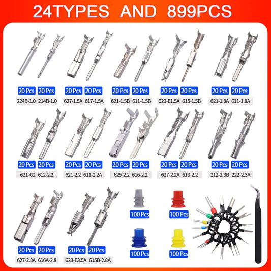 24 types 900PCS automotive pin connector kit 1-3.5mm