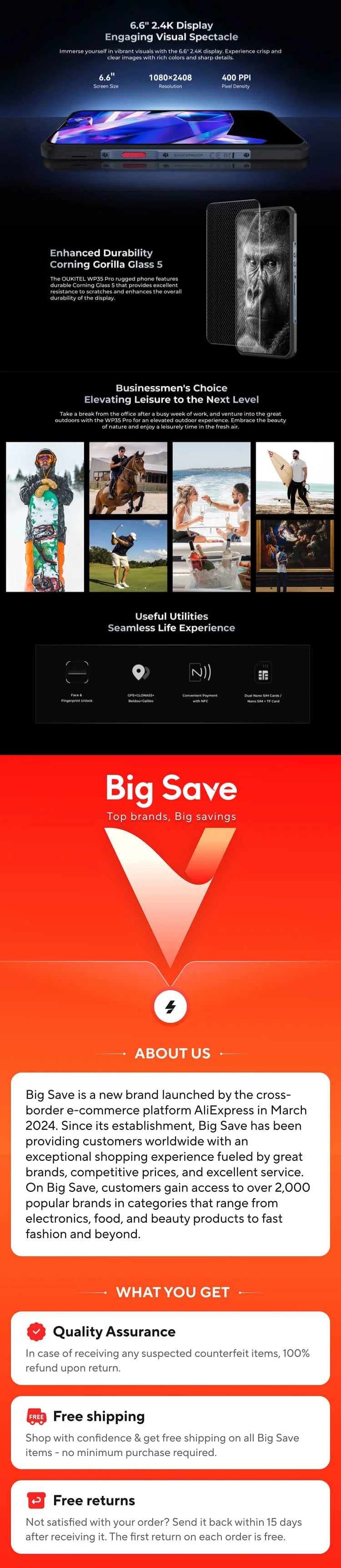 Oukitel WP35 Pro Rugged Smartphone 5G 11000mAh 36GB+512GB