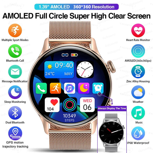 2025 New Smartwatch Women AMOLED HD Screen Always