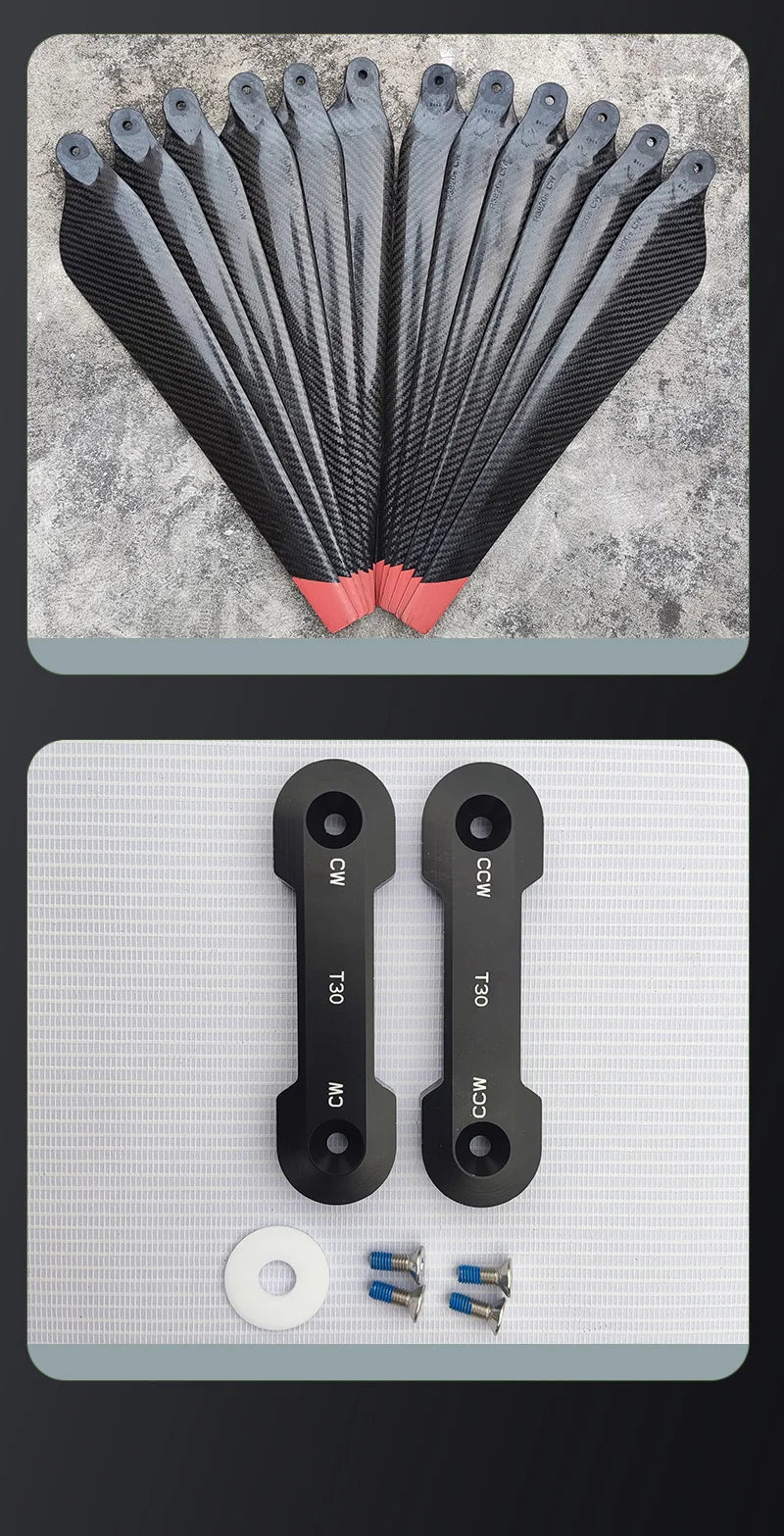12 Pieces Dji T30 Drone Carbon Fiber Propeller