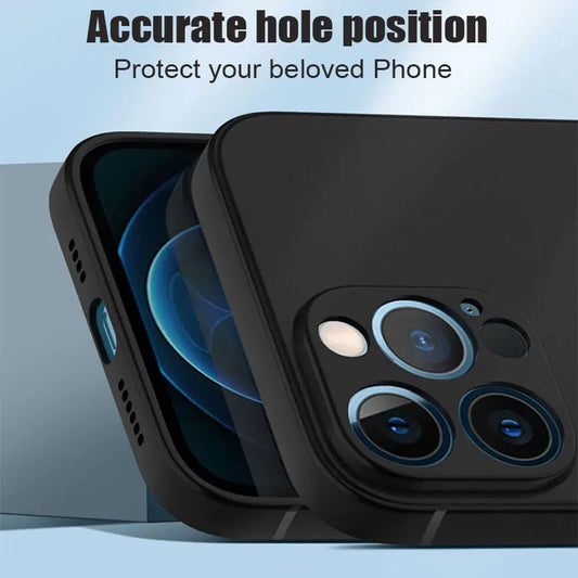 Luxury Black Silicone Matte Phone Case For iPhone