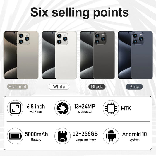 Smartphone Android Note 15 Pro 5G phone,6000mAH,12GB RAM