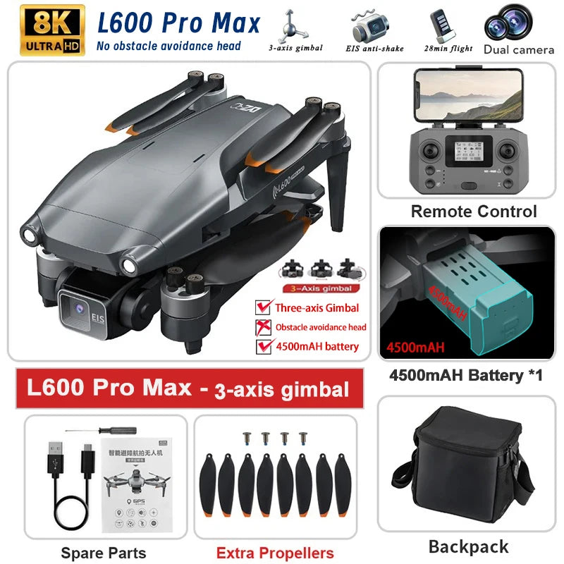 2025 New L600 PRO MAX GPS Drone 5KM