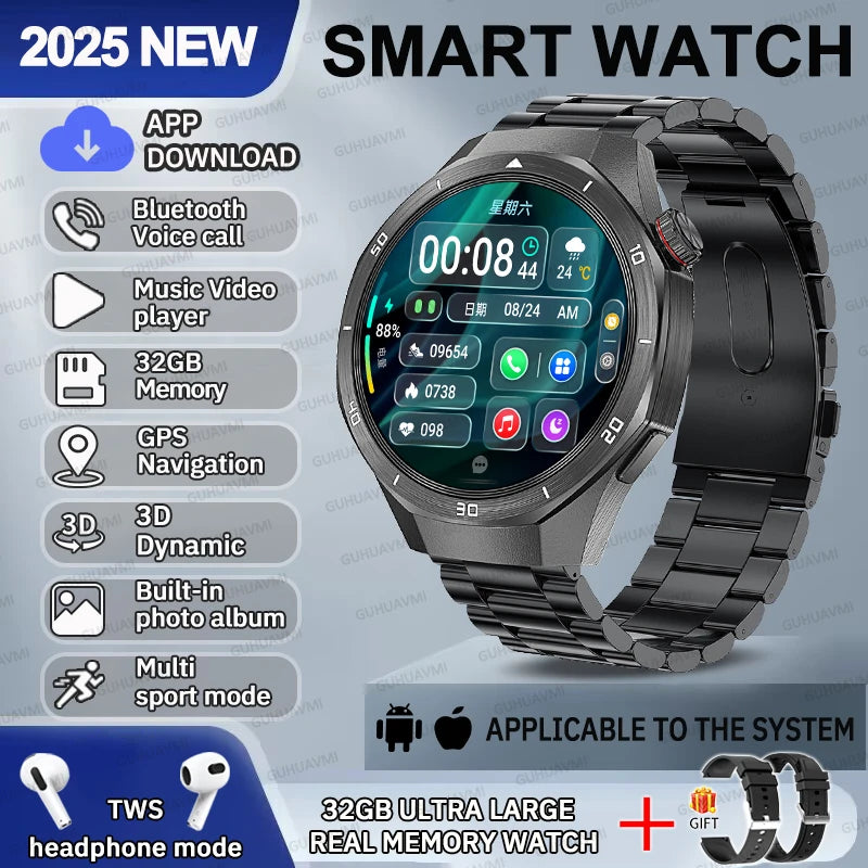 2025 Fashion 32GB Big Memory Men Smart Watch