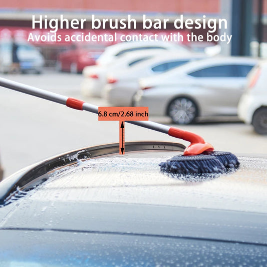 Rotating Three-Section Telescopic Car Wash Mop.Double Head Mop
