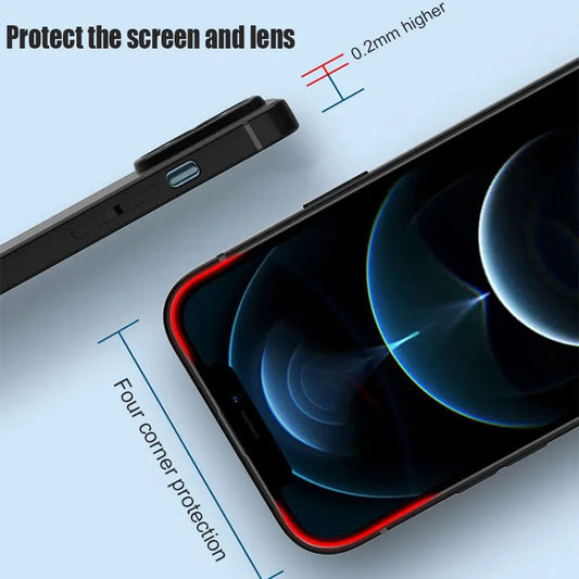 Luxury Black Silicone Matte Phone Case For iPhone