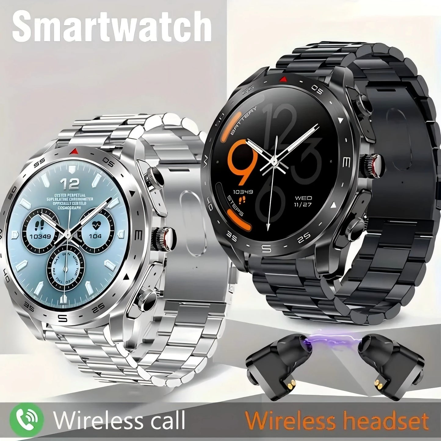 2024 New Smart Watch TWS 2-in-1 Bluetooth Earphones