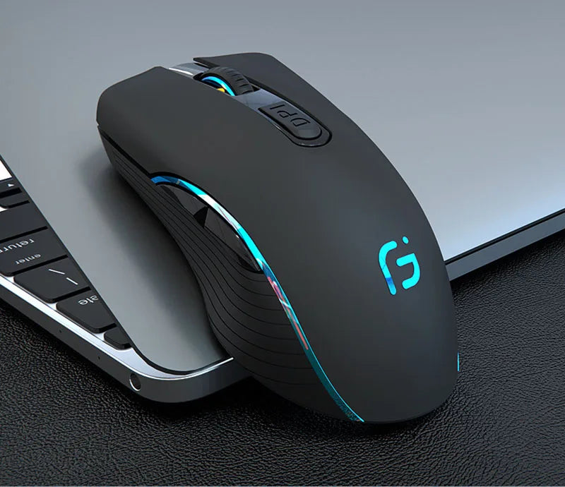 Rechargeable Computer Mouse Dual Mode Bluetooth+2.4Ghz Wireless USB