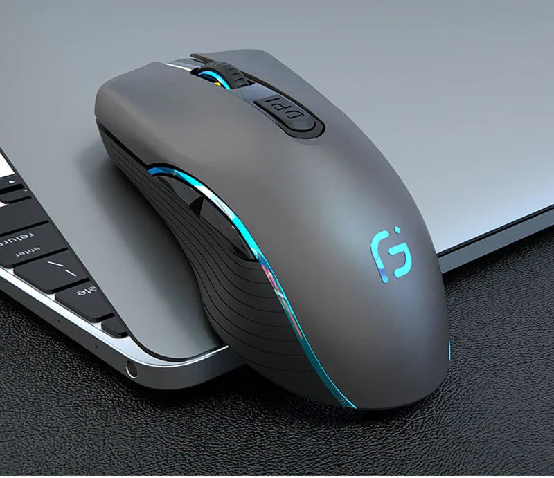 Rechargeable Computer Mouse Dual Mode Bluetooth+2.4Ghz Wireless USB