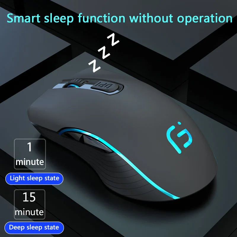 Rechargeable Computer Mouse Dual Mode Bluetooth+2.4Ghz Wireless USB