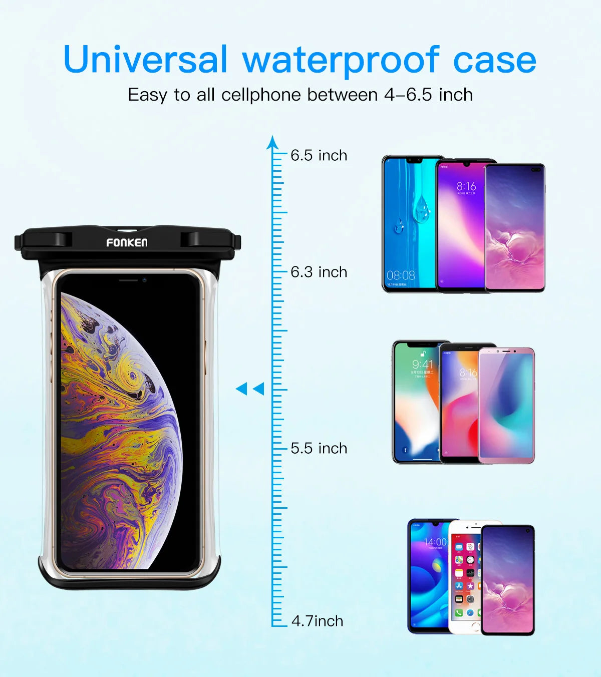FONKEN Full View Waterproof Case for Phone Underwater