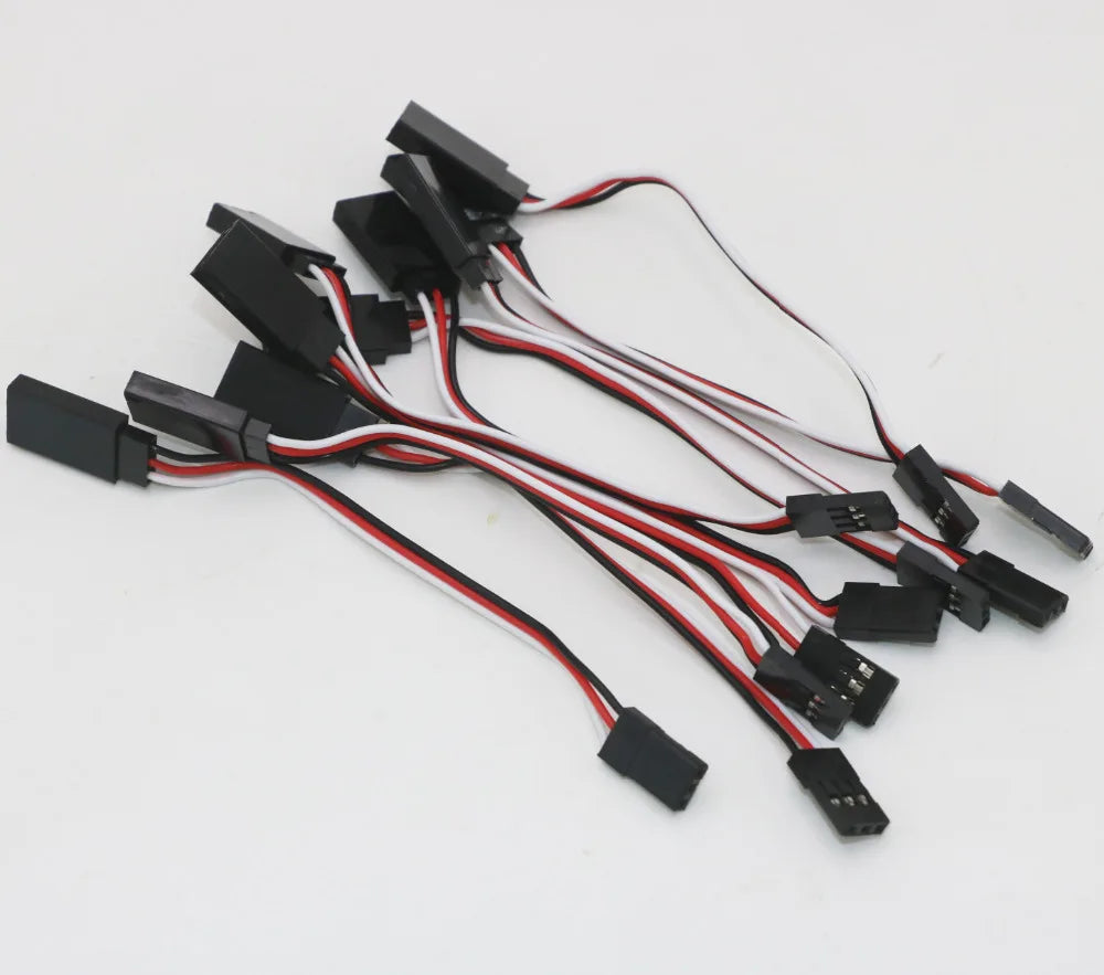 10pcs 100mm/150mm/200mm/300mm/500mm RC Servo Extension Cord Cable Wire