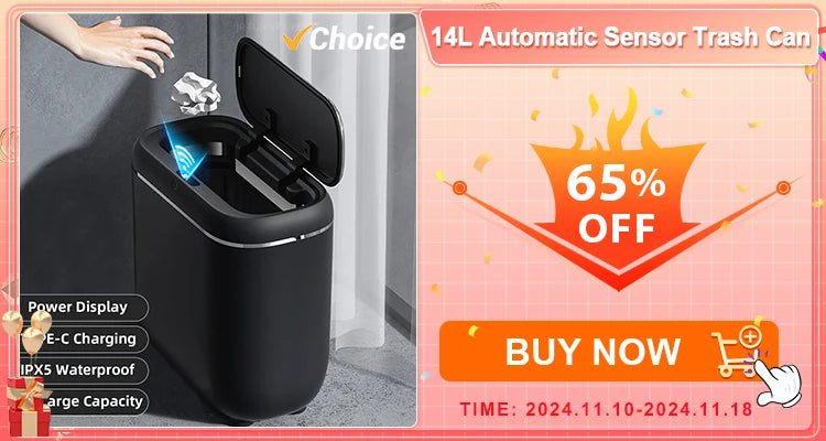 20L Smart Sensor Trash Can With Display Type-C