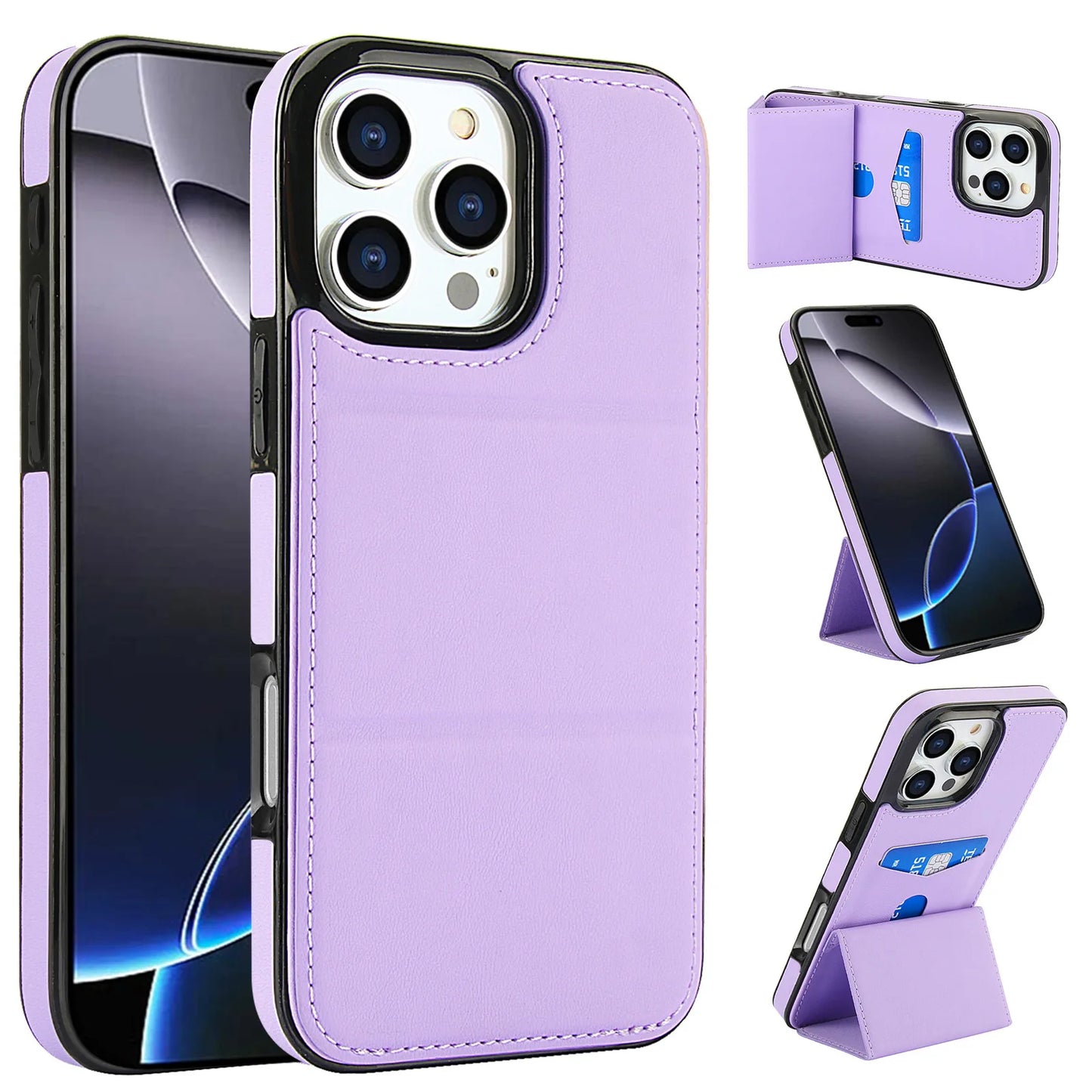 PU+TPU Leather Wallet Magnet Card Holder Phone Case