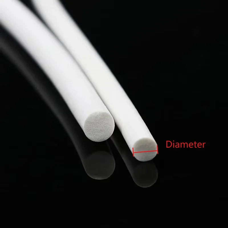 White Silicone Rubber Sponge Strip 1/2/3/4/5/6/7/8/9/10/12/14/16/18/20/25mm Round Foamed
