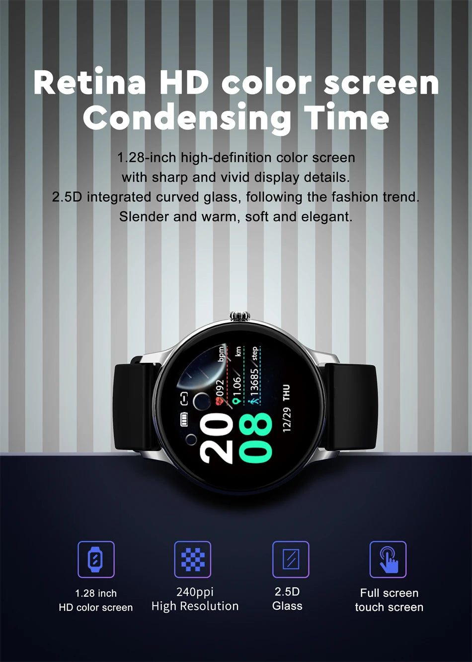 LIGE Women Smart band Watch Real-time Weather Forecast