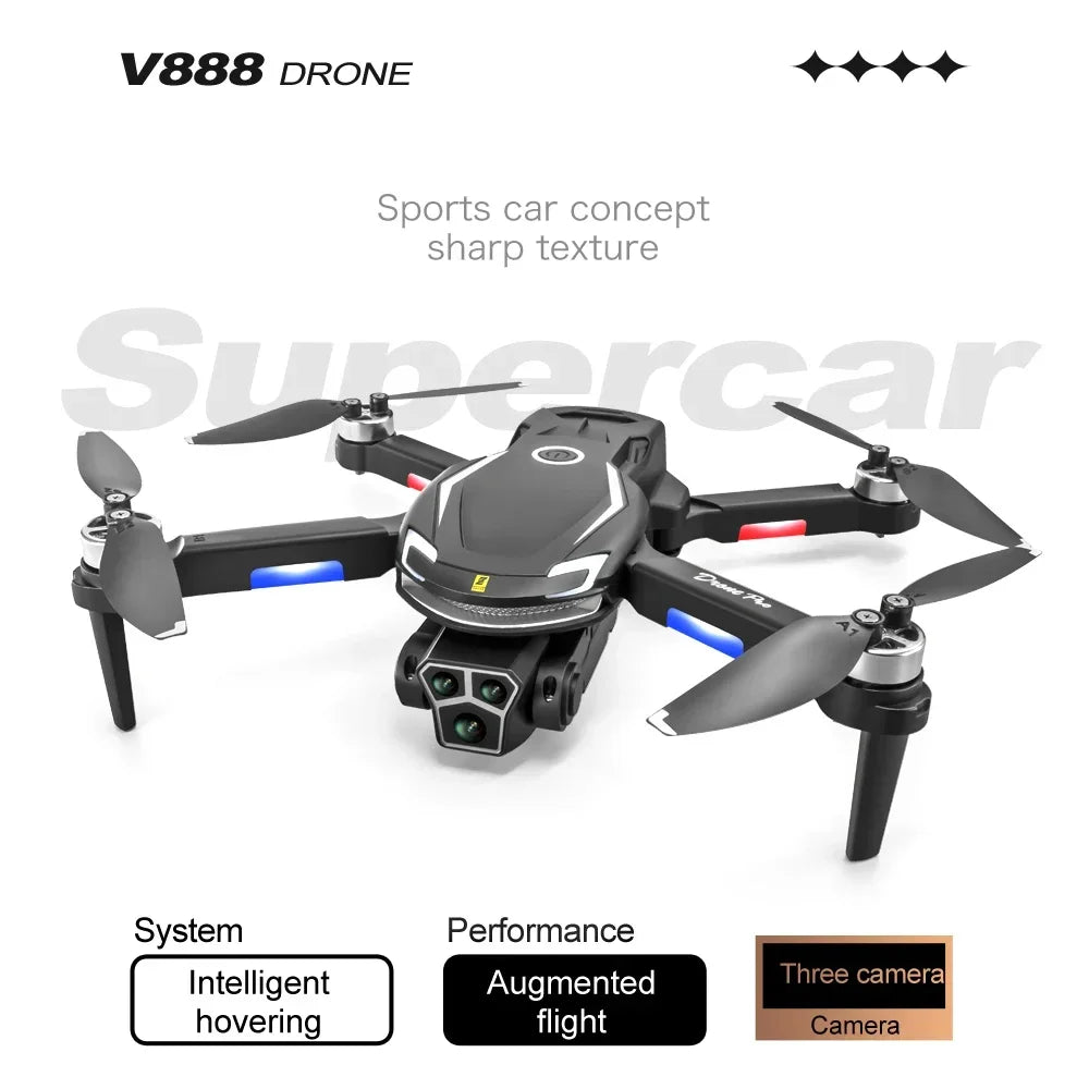 New V888 Brushless Drone 8K Professional HD Triple