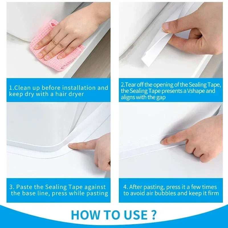 Shower Bath Sealing Tape Strips PVC Self Adhesive