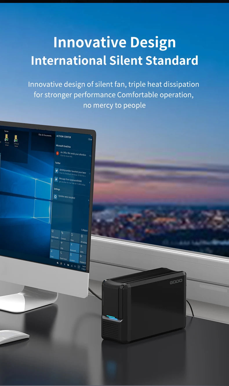 GODO Dual Bay RAID Hard Drive Enclosure 3.5