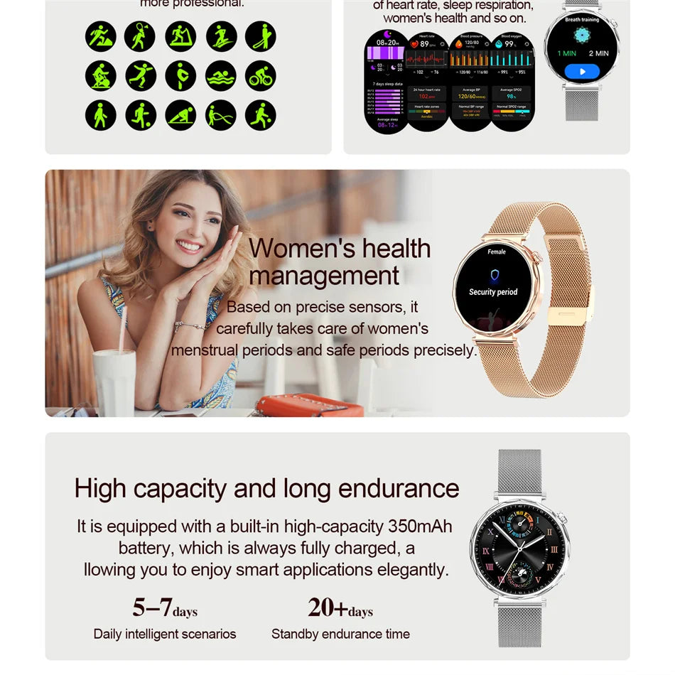 2025 New GPS Tracking Smartwatch Women AMOLED HD