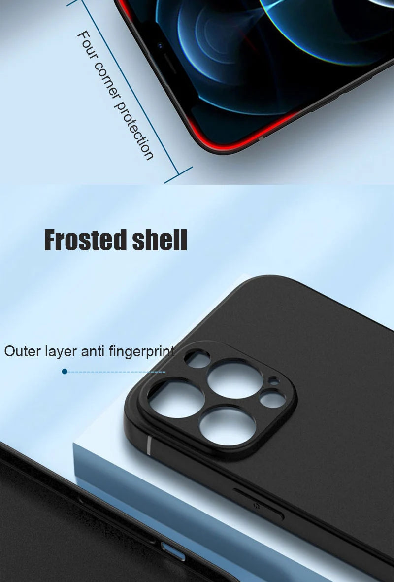 Luxury Black Silicone Matte Phone Case For iPhone