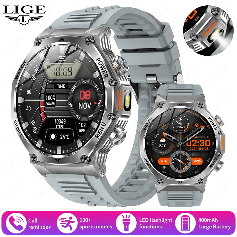 LIGE New Men Smart Watch Bluetooth Calling 800mAh