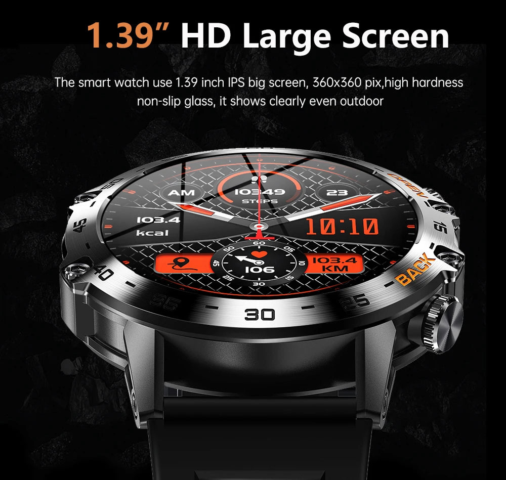 MEVADEN Steel 1.39 Bluetooth Call Smart Watch Men