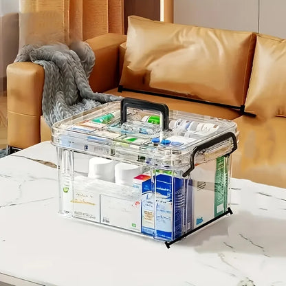 Convenient and Transparent Medicine Organizer Box for Home