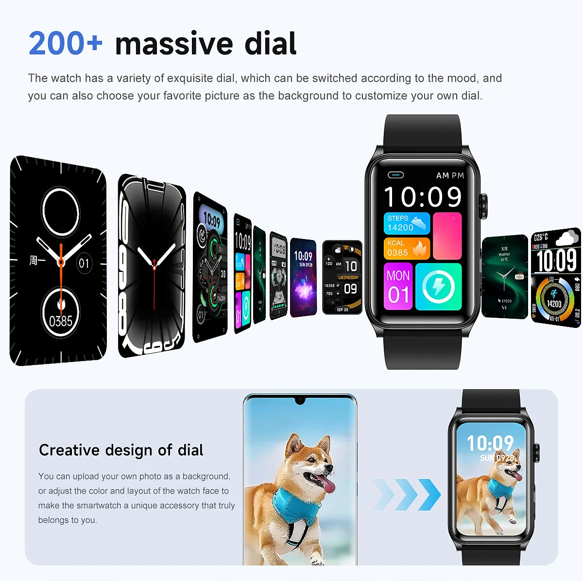 2025 New Smart Watch Men LED Bluetooth Call