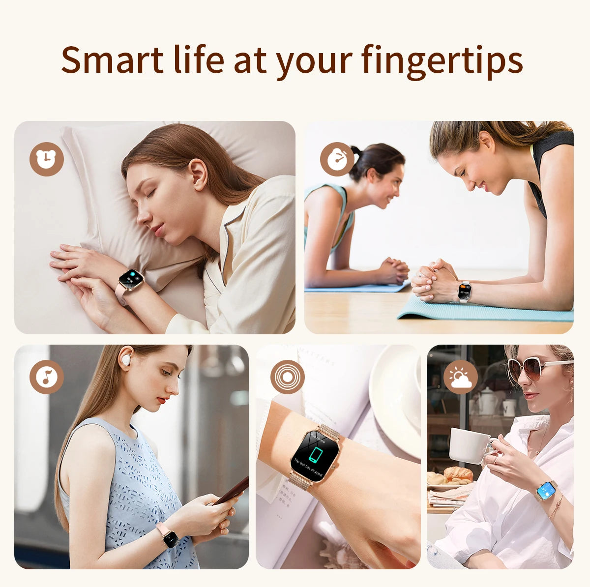 2025 New Smart Watch Women Waterproof Bluetooth Call