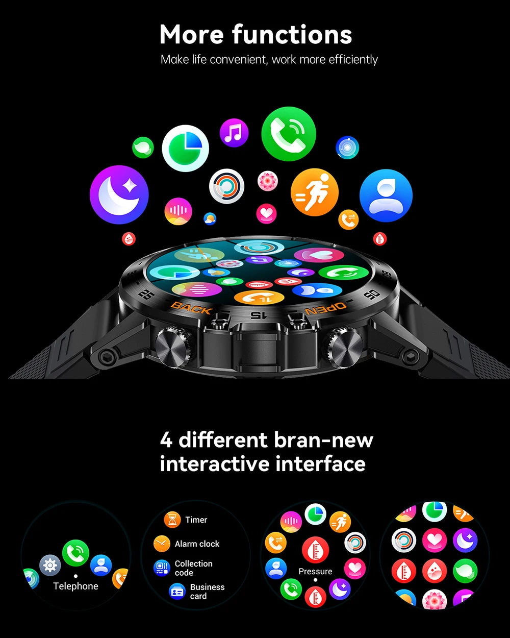 MEVADEN Steel 1.39 Bluetooth Call Smart Watch Men