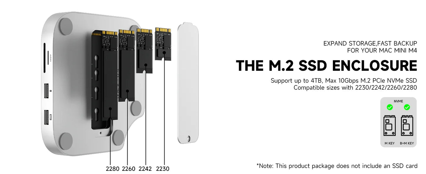 Minisopuru Mac Mini M4 Dock Stand with M.2