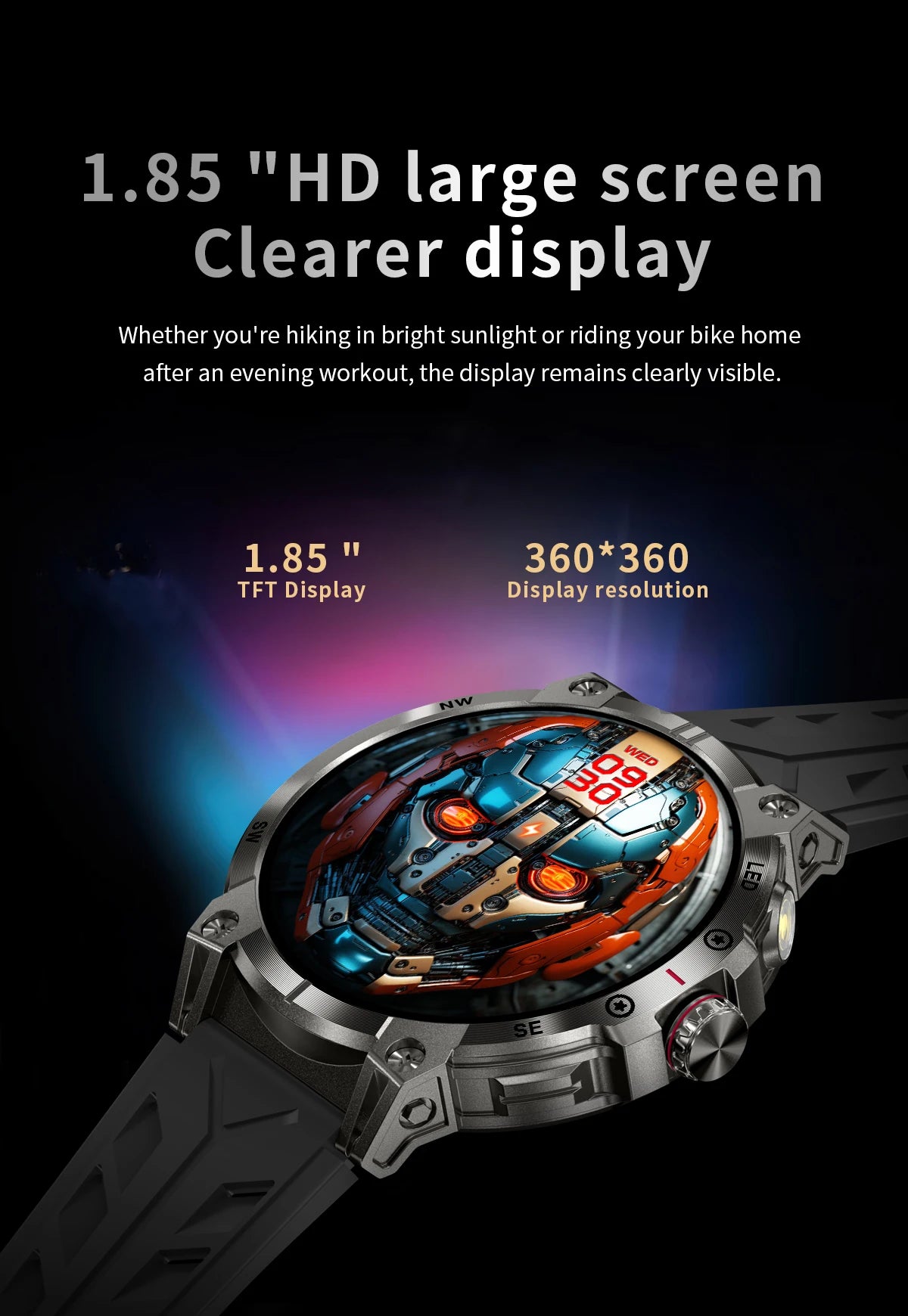 LIGE 760mAh Large Battery Outdoor Smart Watch Men