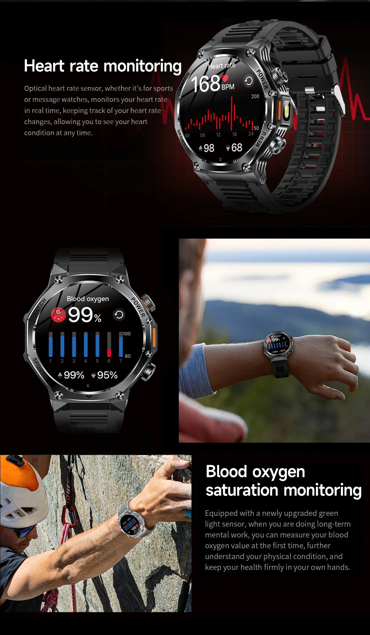 LIGE New Men Smart Watch Bluetooth Calling 800mAh